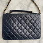 Leather flap bag