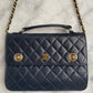 Leather flap bag