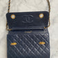 Leather flap bag