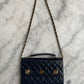 Leather flap bag