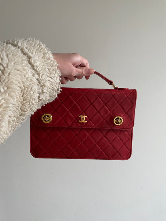 Leather flap bag